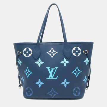 Blue Monogram Empreinte Leather Neverfull Gradation bag Size MM