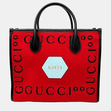 Red Black Fabric 100 Small Tote Bag (659983)