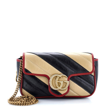 EC Marmont Flap Bag Diagonal Quilted Leather Super Mini
