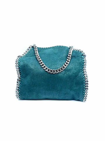 STELLA MCCARTNEY Mini Falabella Green Vegan Suede Solid Backpack