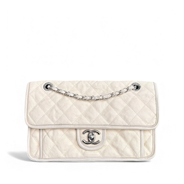 Chanel French Riviera - Caviar 29CM Quilted Cream Silver Hardware Series 15