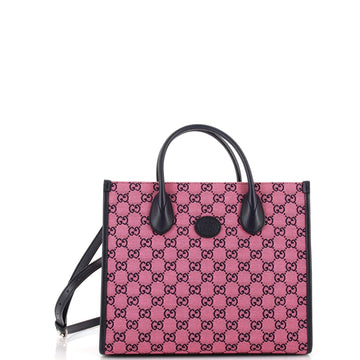 GUCCI Structured Top Handle Open Tote GG Canvas Small