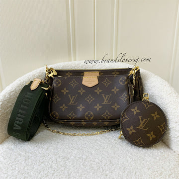 LV Multi Pochette Accessoires MPA in Monogram Canvas, Khaki Strap and GHW