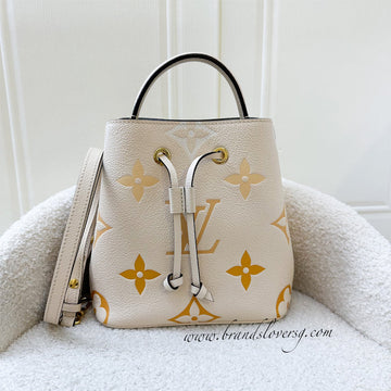 LV Neonoe BB Bucket Bag in By The Pool Gradient Cream / Saffron Empreinte Leather