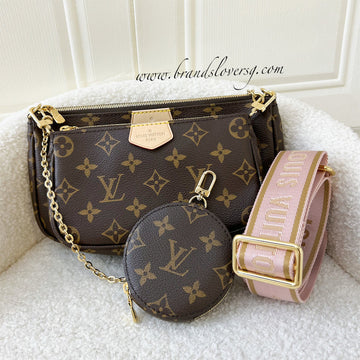 LV Multi Pochette Accessoires MPA in Monogram Canvas, Pink Strap and GHW