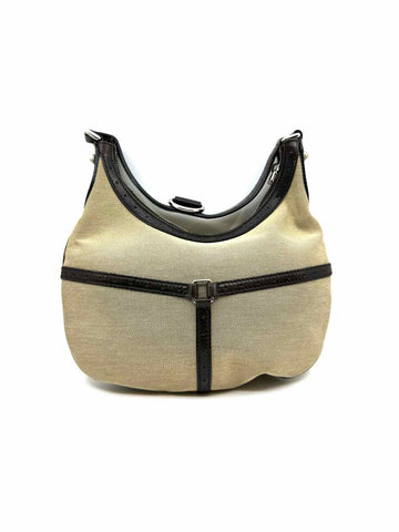 GUCCI Shelly Beige, Brown Canvas Leather Solid Handbag