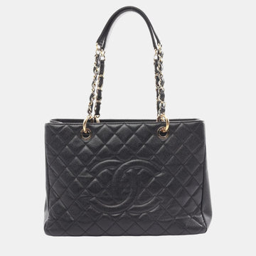 Black Caviar Skin Matelasse Grand GST Tote Bag