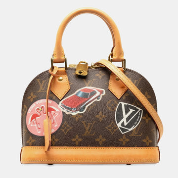 Brown Monogram World Tour Alma BB Satchel Bag
