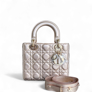 Dior Lady Small ABC - Cannage Lambskin MyABC Metallic Rose Gold Hardware