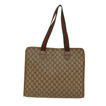GUCCI EC Canvas Web Sherry Line Tote Bag Beige Red Green 89.02.997  ep1045