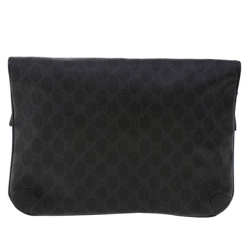 GUCCI EC Canvas Clutch Bag PVC Leather Black 156.02.075  ep1120