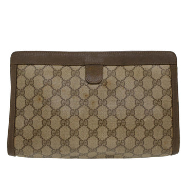 GUCCI EC Canvas Web Sherry Line Clutch Bag Beige Red 5601012  ep1196