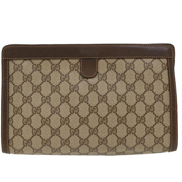 GUCCI EC Canvas Web Sherry Line Clutch Bag Beige Red 156.01.033  ep1221