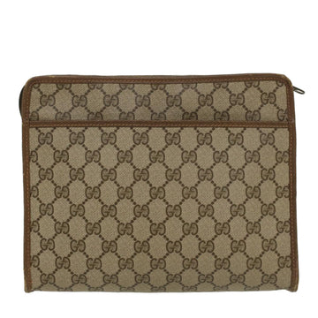 GUCCI EC Canvas Clutch Bag PVC Leather Beige  ep898
