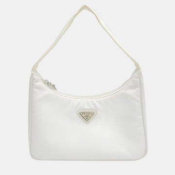 White Tessuto Nylon Re-Edition 2000 Baguette Bag