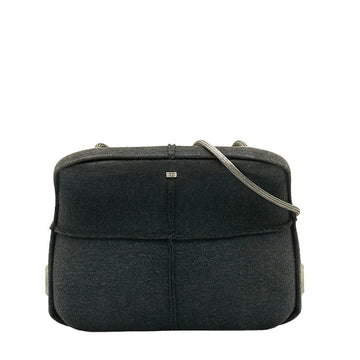 Chanel Cocomark  houlder Bag Hip Bag Gray Felt  Chanel