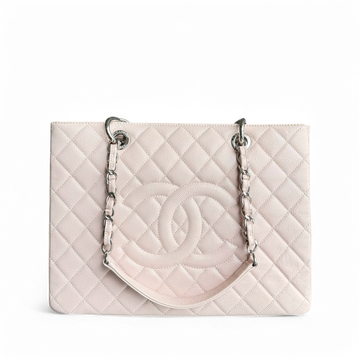 Chanel GST Grand Shopping Tote - Caviar Quilted Light Pink Silver Harwdare Series 18