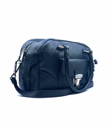 PRADA Black Leather Solid Handbag