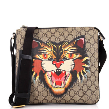 Flat Messenger Bag Printed EC Coated Canvas Medium