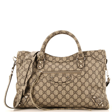 x Balenciaga The Hacker Project Neo Classic City Bag EC Coated Canvas Medium