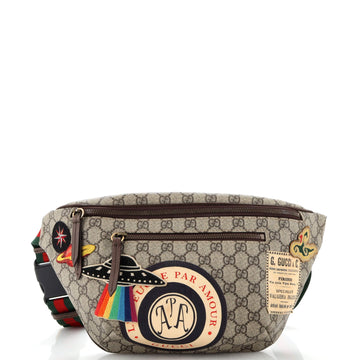 GUCCI Courrier Zip Belt Bag GG Coated Canvas with Applique