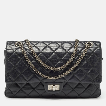 Black Quilted Aged Leather Reissue 2.55 Classic 226 Flap Bag