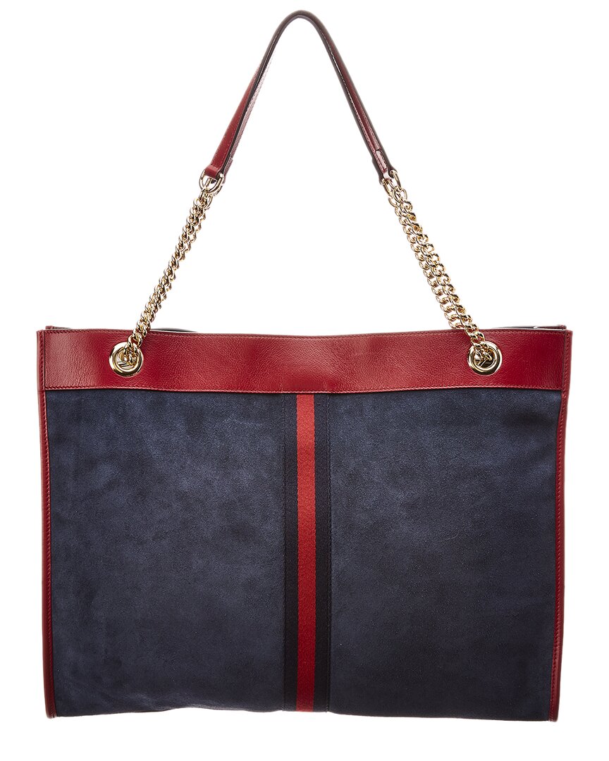 Gucci Rajah Large Suede & Leather Tote