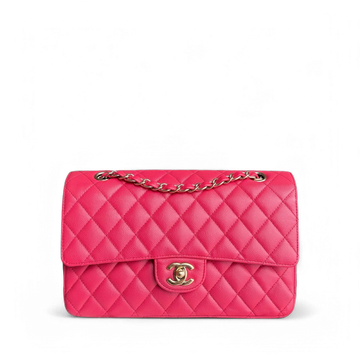 Chanel Classic Flap Medium - Caviar 25CM Quilted Pink Red Gold Hardware Series 23