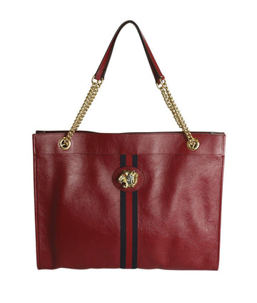 G*G 537219 Large Linea Rajah Red Leather Tote Bag