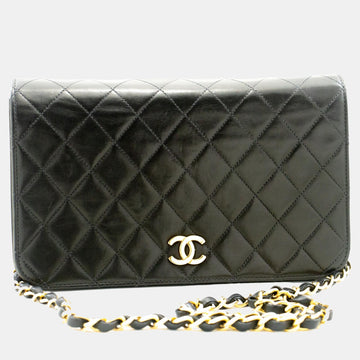 Black Leather Full Flap Bag