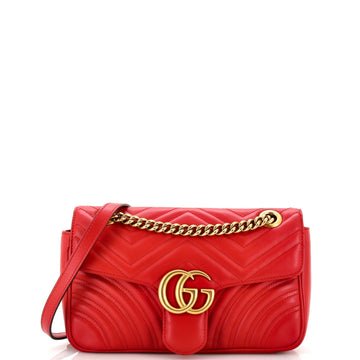 GUCCI GG Marmont Flap Bag Matelasse Leather Small