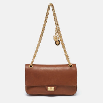 Brown Leather Nude Reissue 2.55 Medals 226 Flap Bag