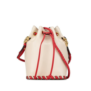 Beige Leather Fendi Shoulder Bag