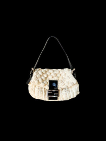 Beige Satin Fendi Baguette