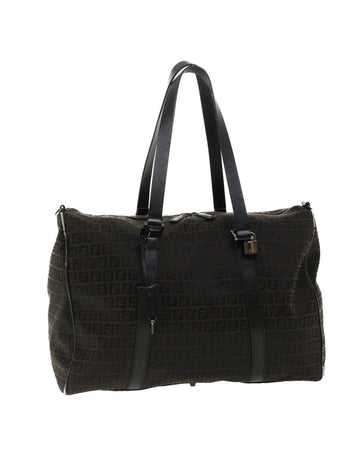 Black Canvas Fendi Boston Bag