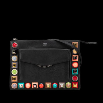 Black Leather Fendi Crossbody Bag