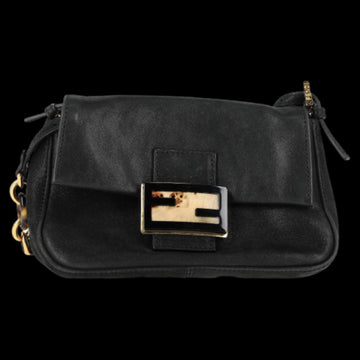 Black Leather Fendi Baguette Mamma