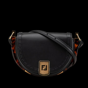 Black Leather Fendi Crossbody Bag