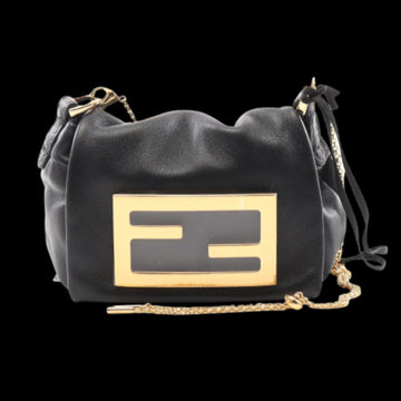 Black Leather Fendi Baguette Mamma
