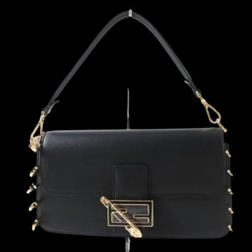 Black Leather Fendi Baguette