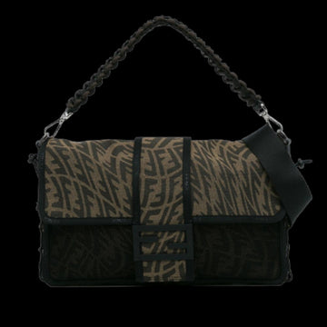 Brown Canvas Fendi Baguette