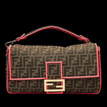 Brown Canvas Fendi Baguette