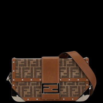 Brown Canvas Fendi Crossbody Bag