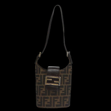 Brown Canvas Fendi Shoulder Bag