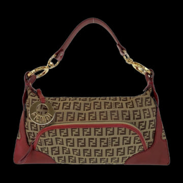 Brown Canvas Fendi Shoulder Bag