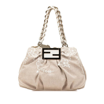 Brown Canvas Fendi Shoulder Bag