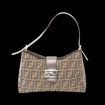 Brown Canvas Fendi Shoulder Bag