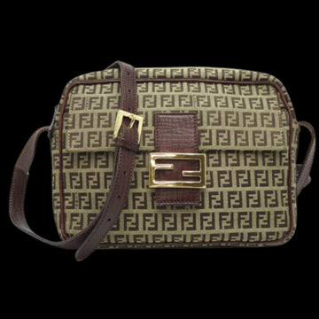 Brown Canvas Fendi Shoulder Bag