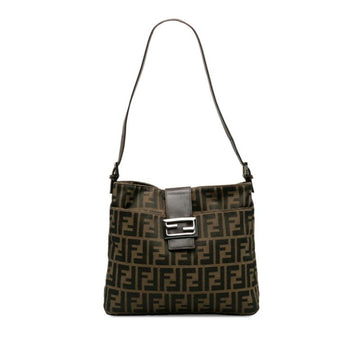 Brown Canvas Fendi Shoulder Bag