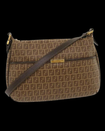 Brown Canvas Fendi Shoulder Bag